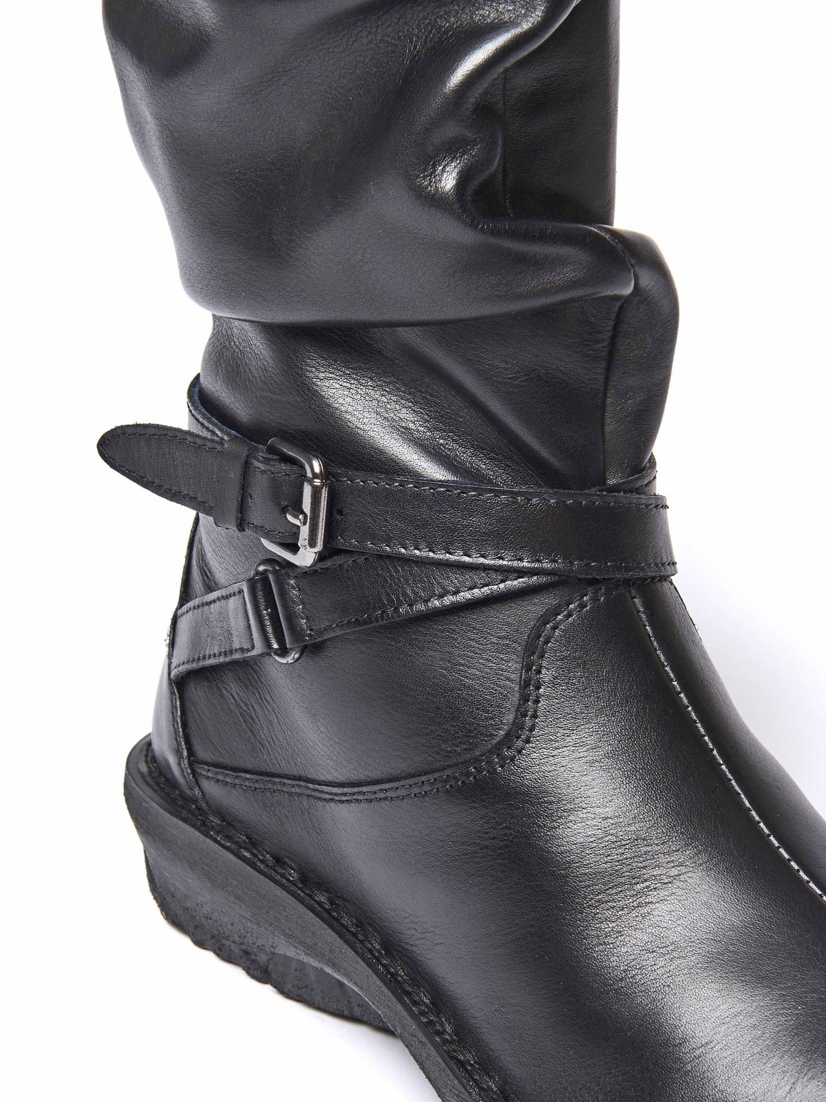 Black side zip chunky ankle boots - TEACAKE BLACK