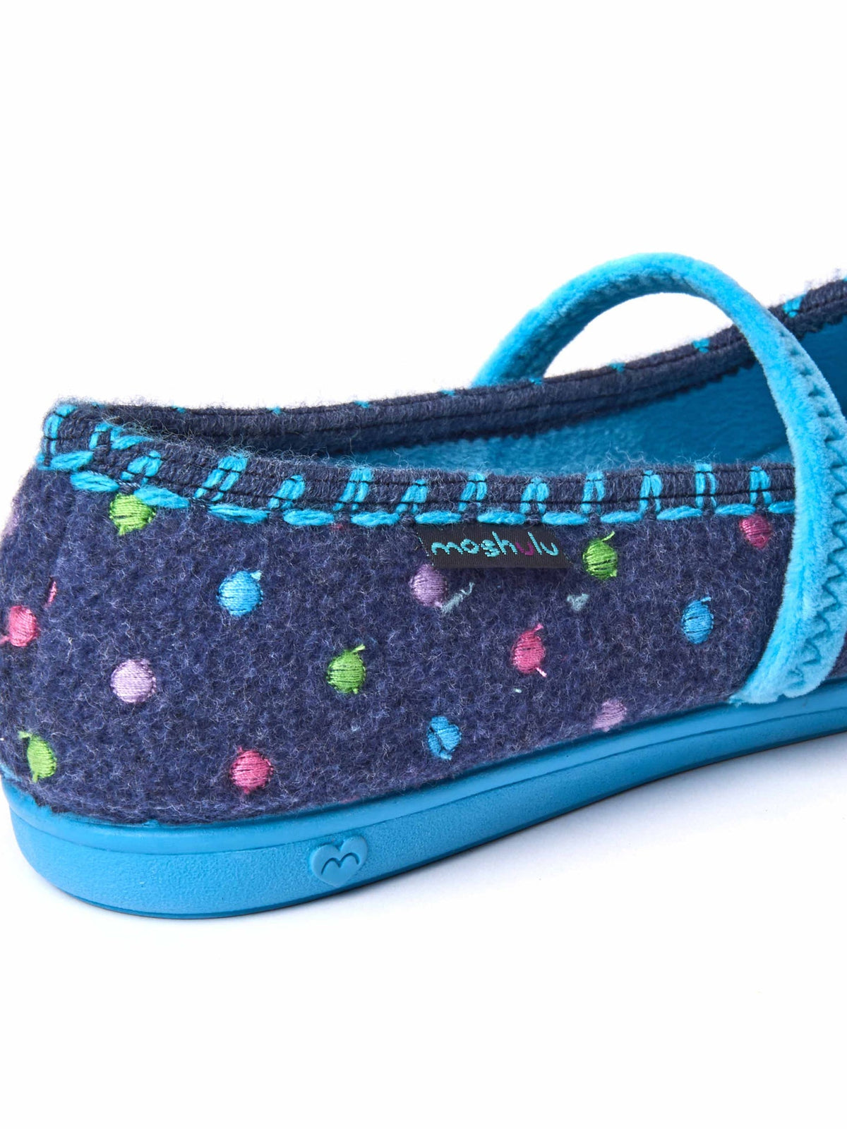 Blue spotty ballet bar slippers - CARAMEL DENIM