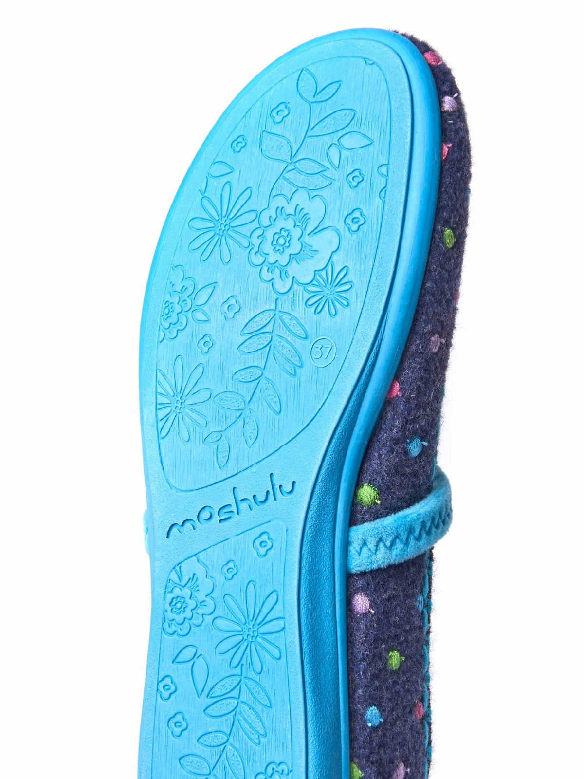 Blue spotty ballet bar slippers - CARAMEL DENIM