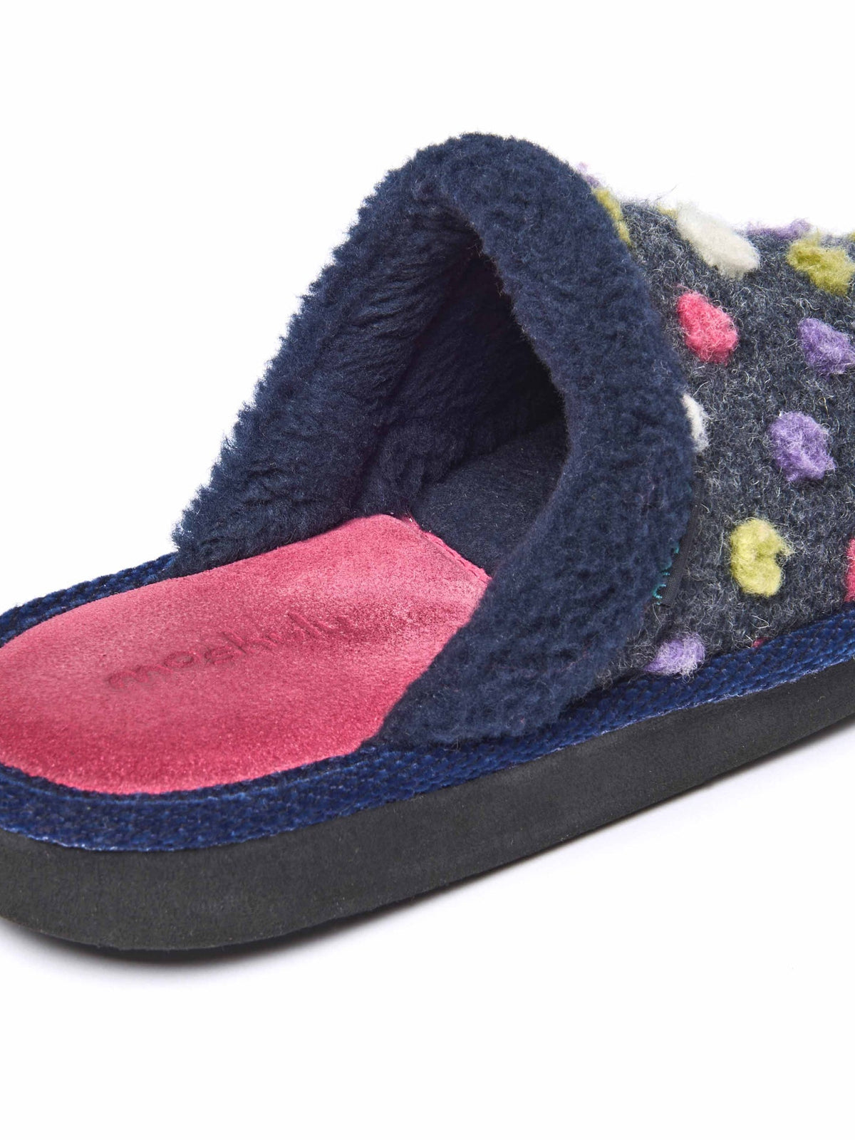 Blue colourful spotty mule slippers - MALIA 2 INDIGO