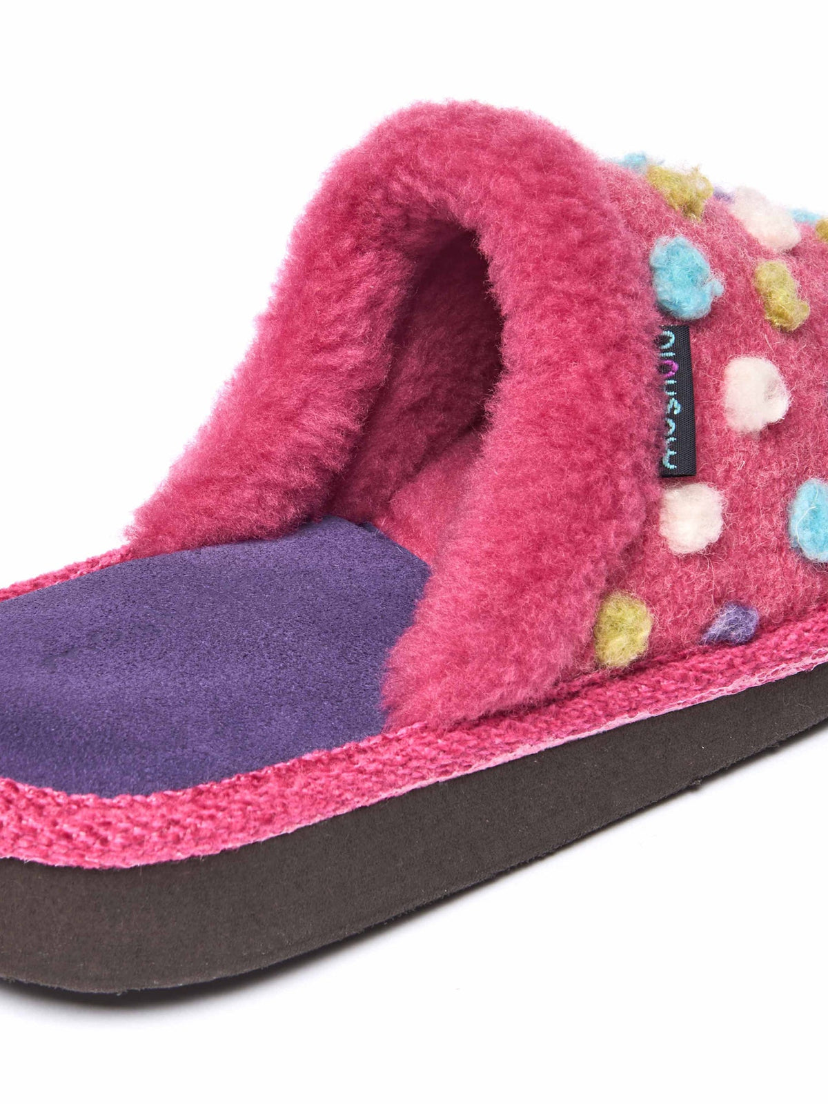Pink colourful spotty mule slippers - MALIA 2 PINK