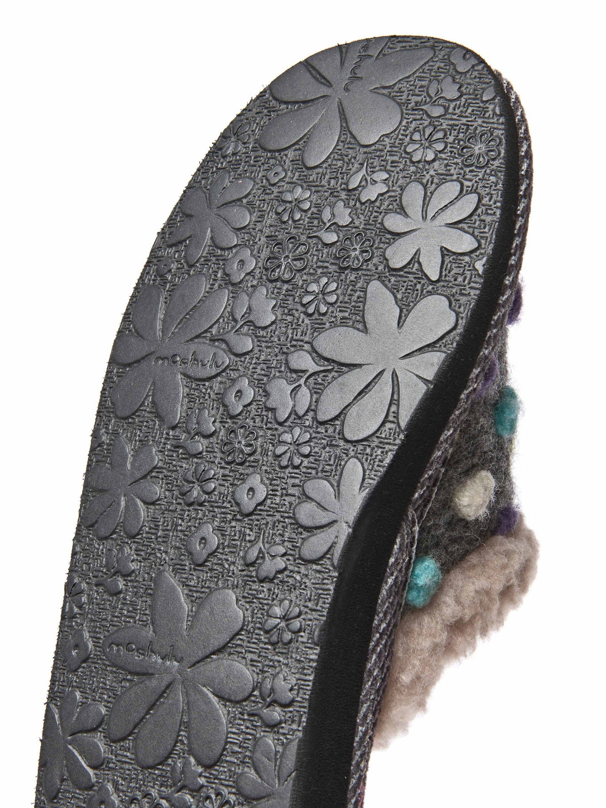 Grey colourful spotty mule slippers - MALIA 2 SLATE