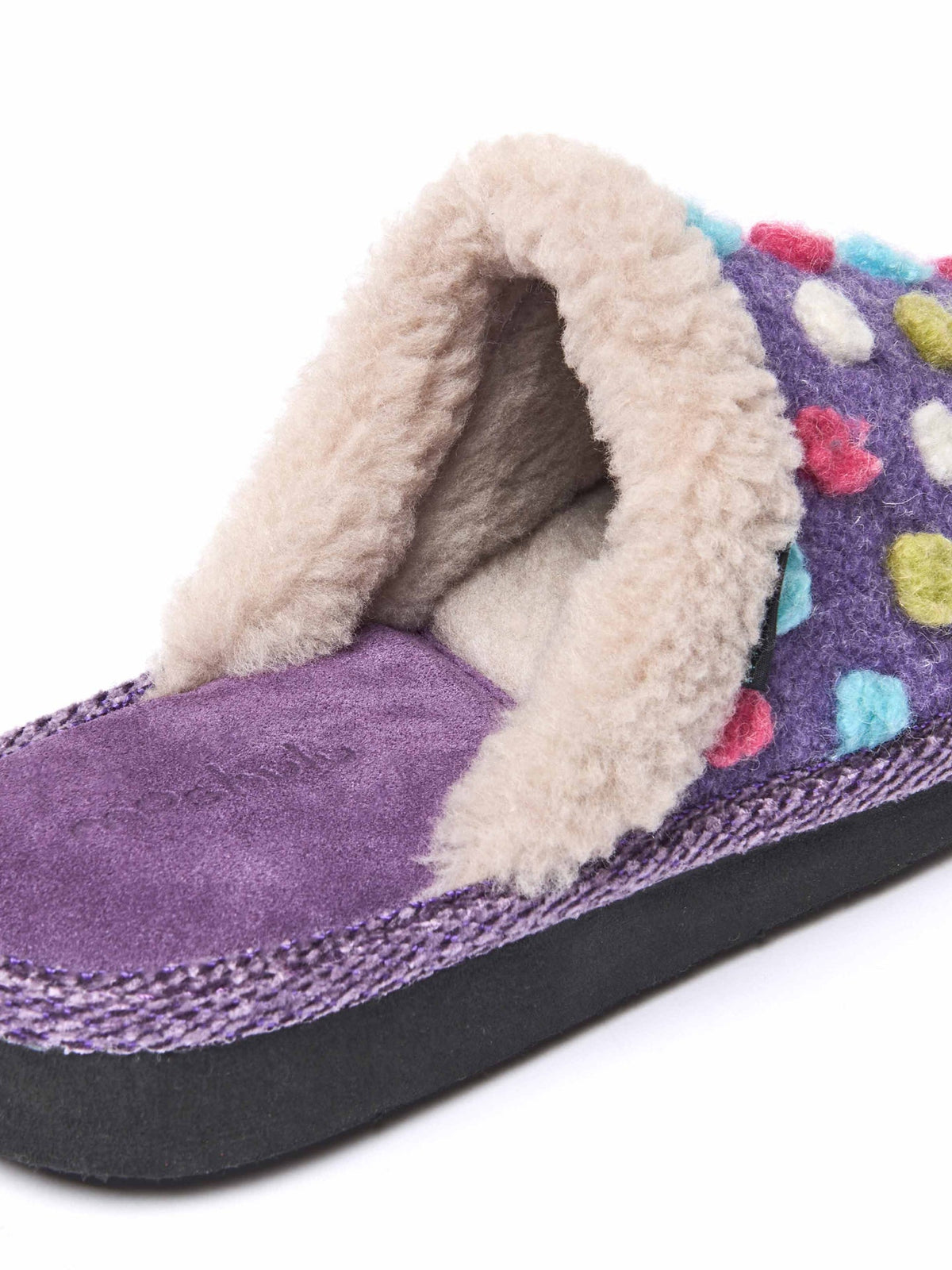 Purple colourful spotty mule slippers - MALIA 2 VIOLET