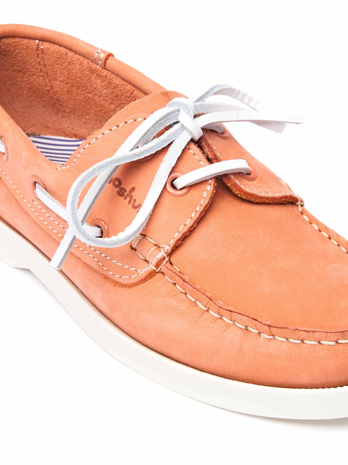 Orange ladies nubuck boat shoes - SALCOMBE 3 PAPAYA NUBUCK