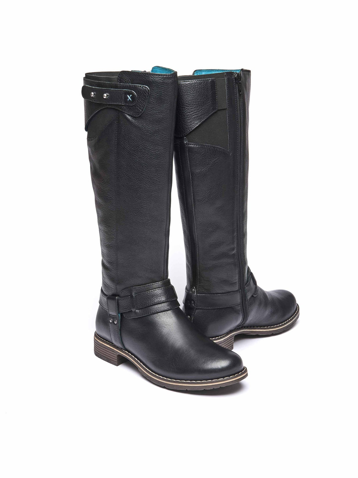 Black classic leather long boots - MISTLETOE BLACK