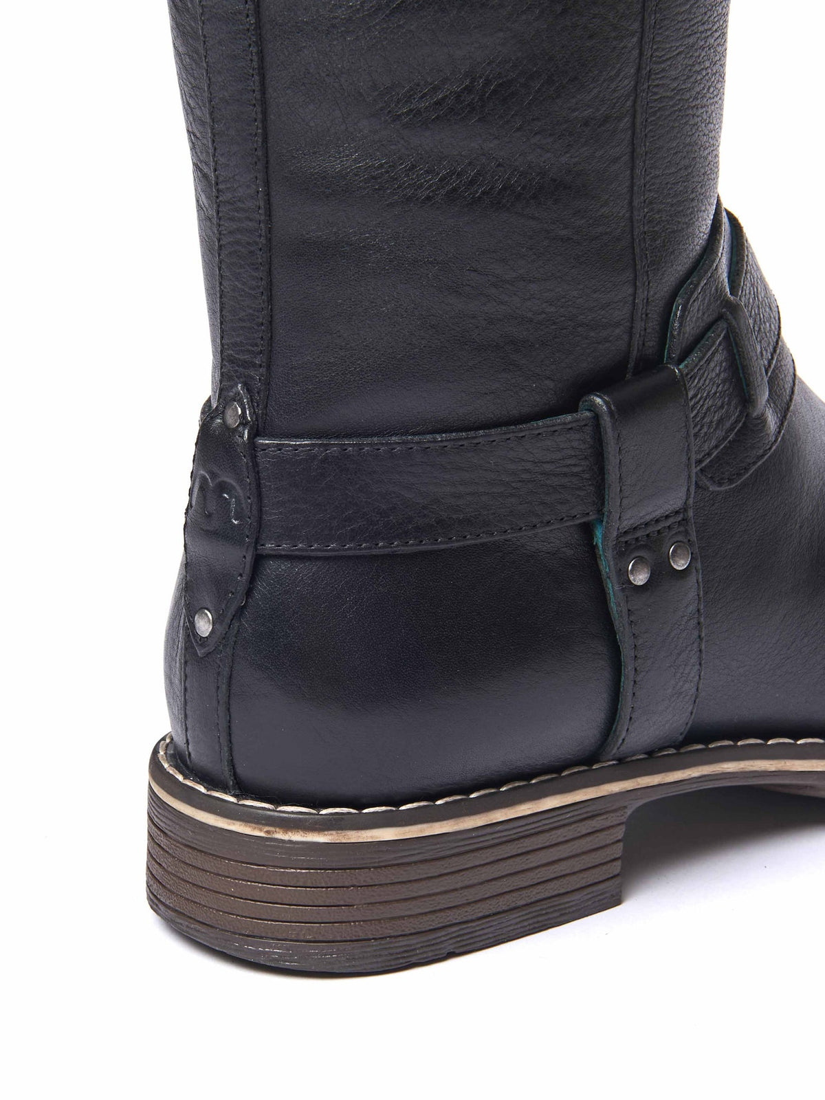 Black classic leather long boots - MISTLETOE BLACK