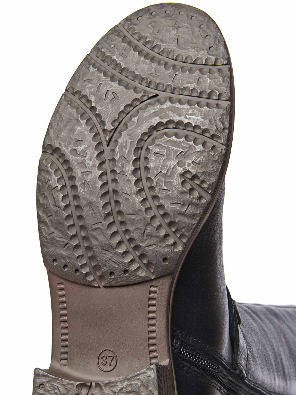 Black classic leather long boots - MISTLETOE BLACK