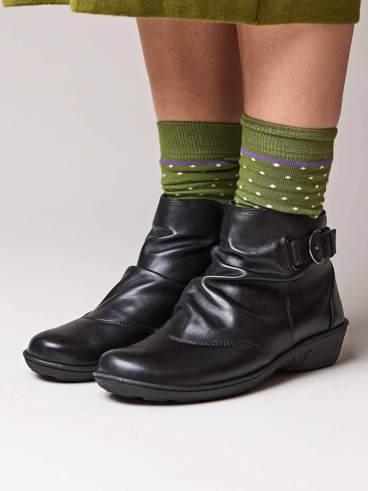 Black slouchy ankle boots - BOURBON 2 BLACK