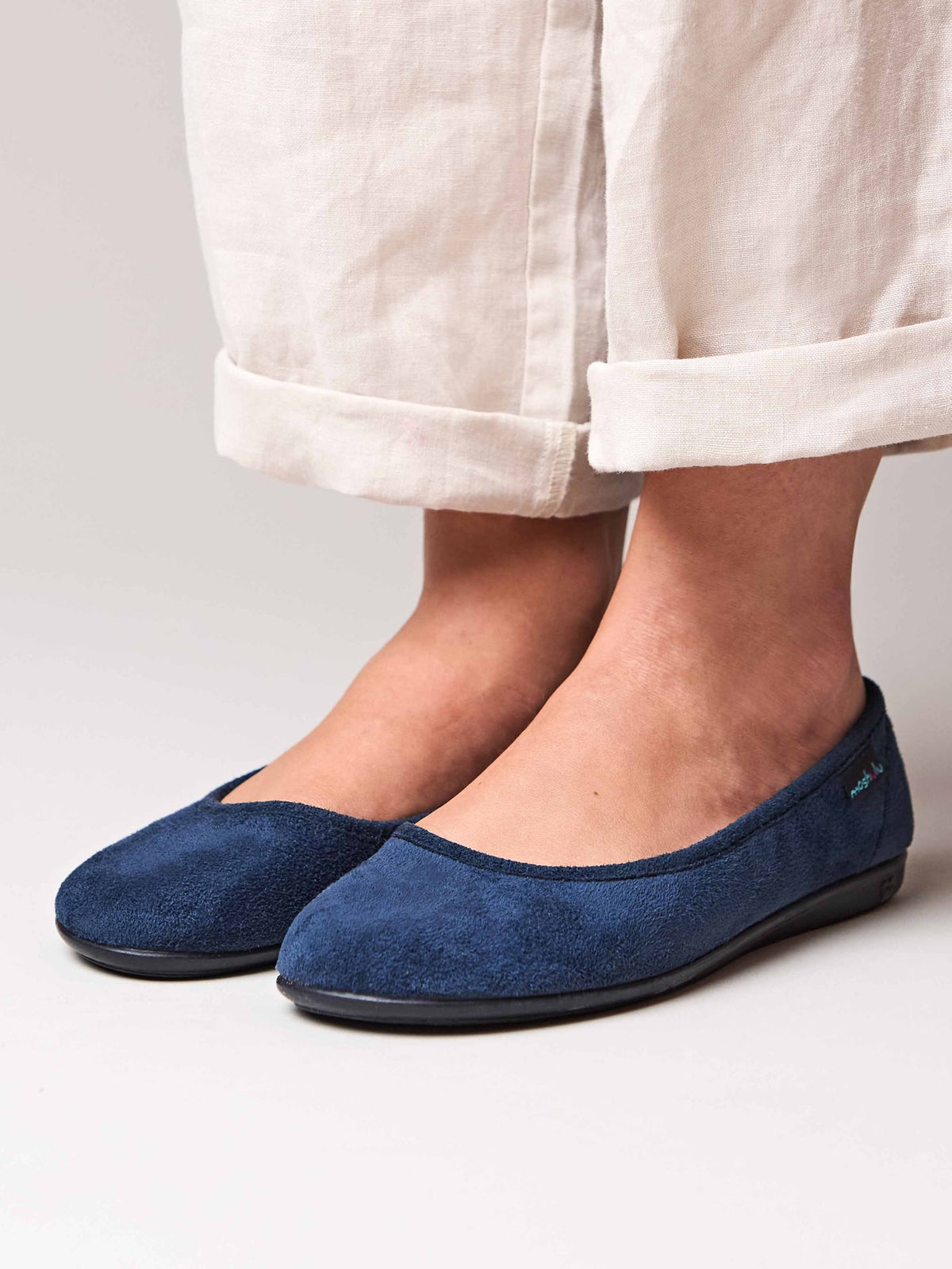 Blue textile ballerina slippers - BANOFFEE 2 INDIGO