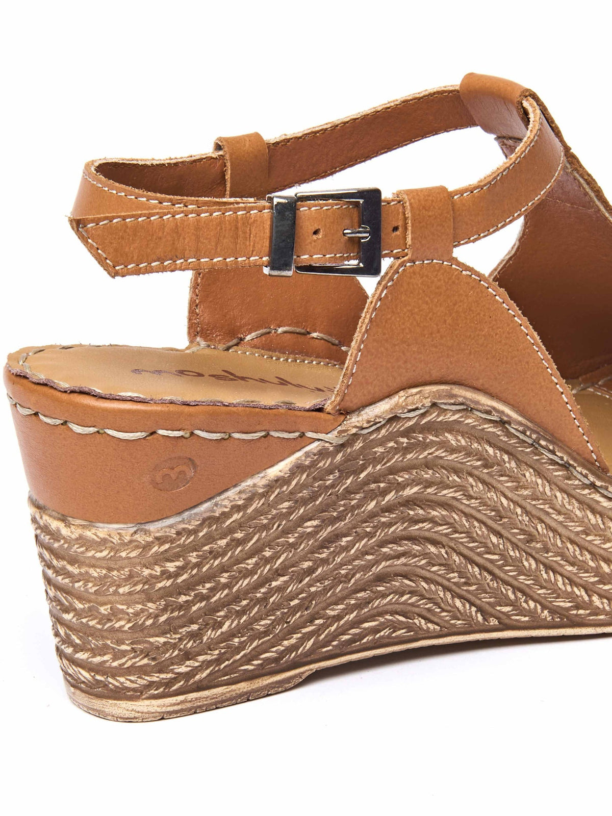 Brown t-bar wedge sandals - PEACH MELBA 2 TAN