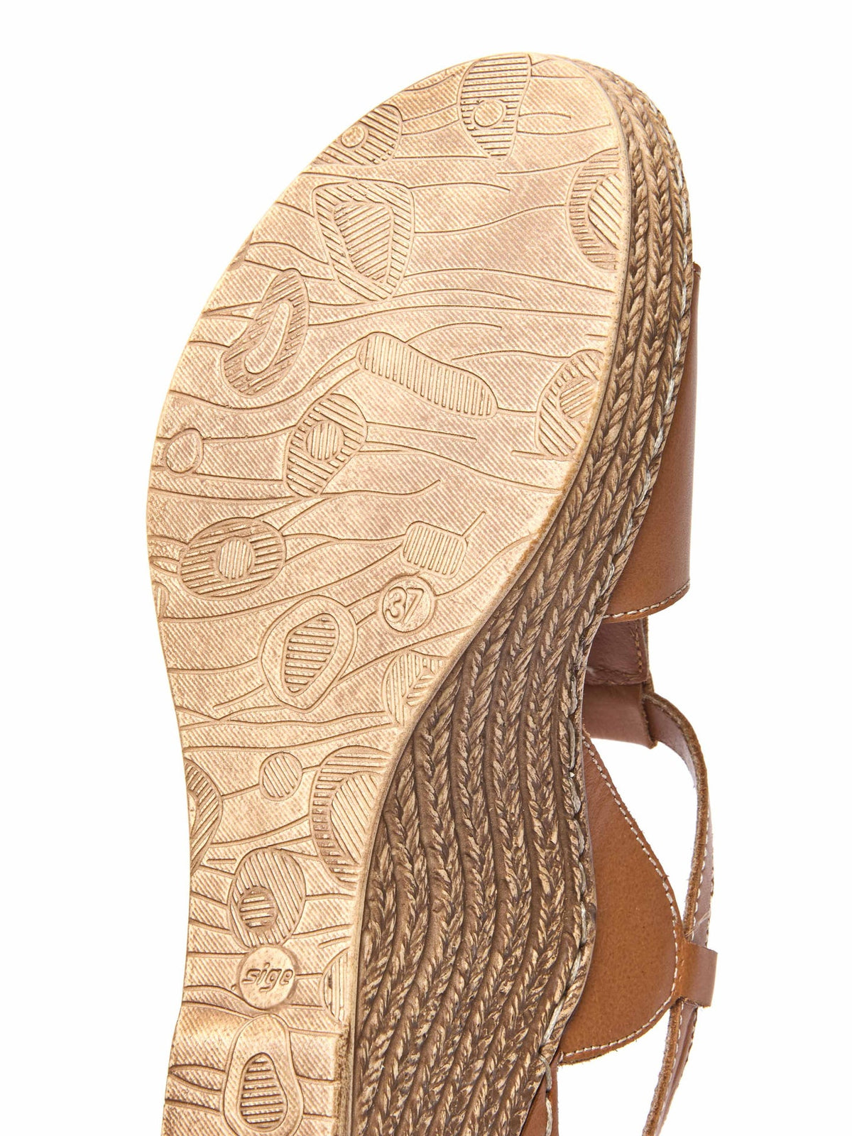 Brown t-bar wedge sandals - PEACH MELBA 2 TAN