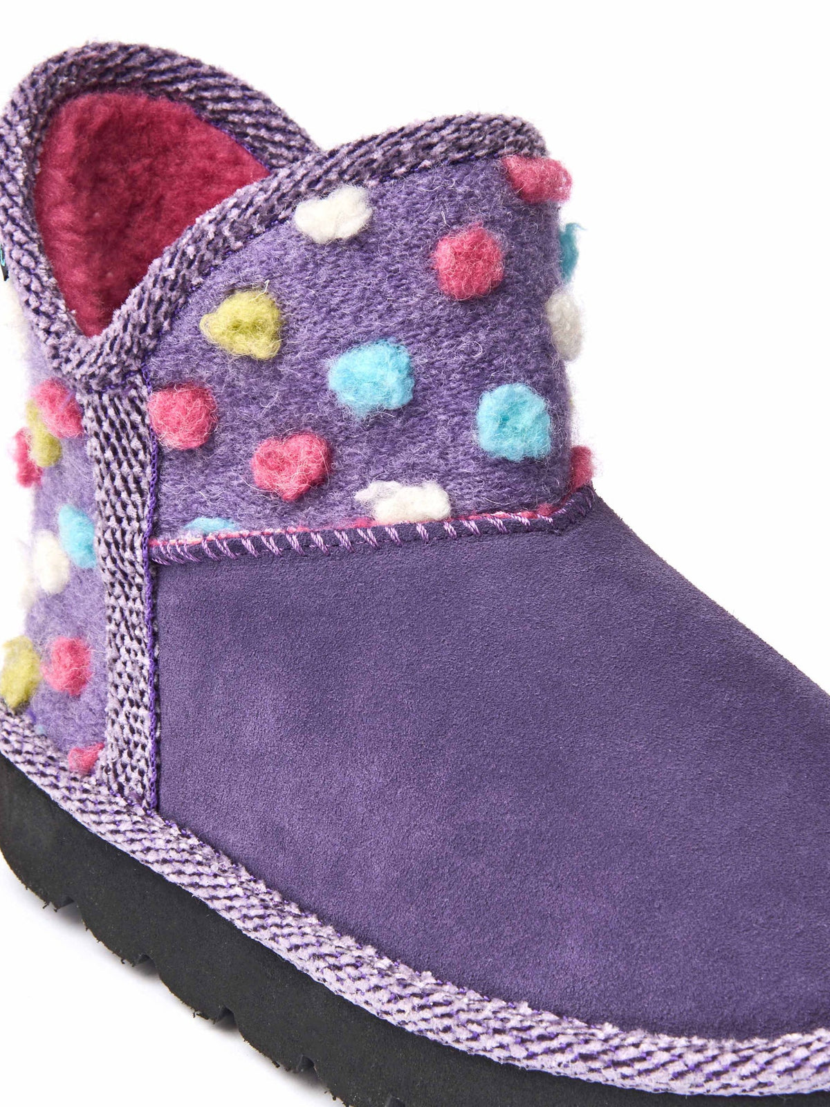 Purple spotty bootie slippers - FIRESIDE 2 VIOLET