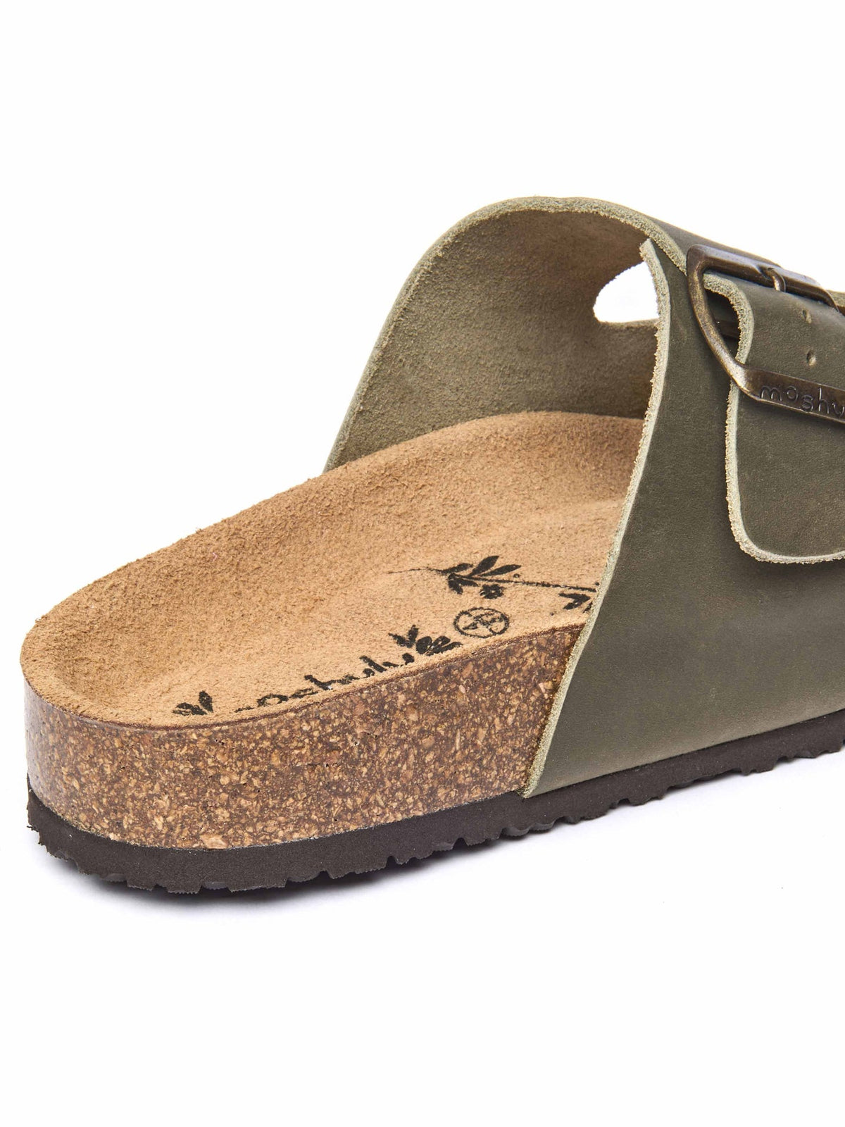 Brown cork footbed mule sandals - BAVARIA WAXY KHAKI BROWN