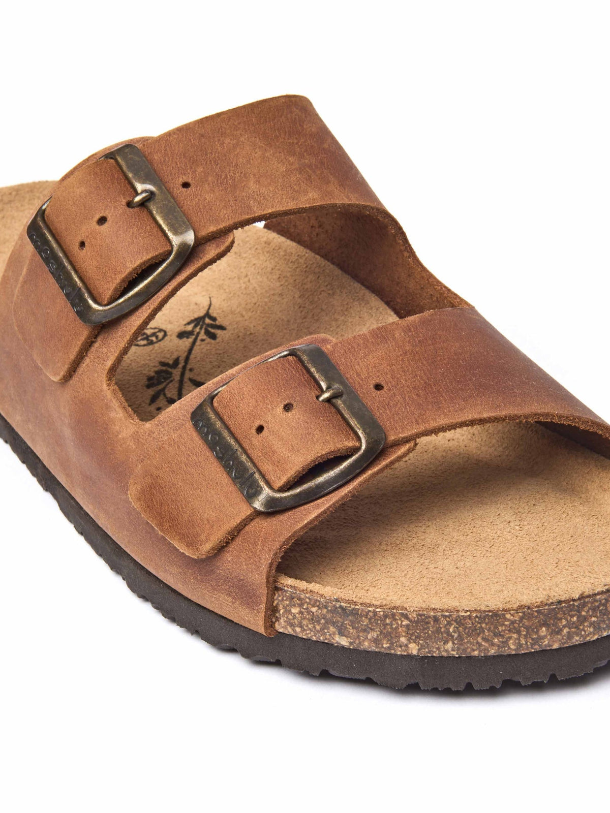 Brown cork footbed mule sandals - BAVARIA WAXY TAN