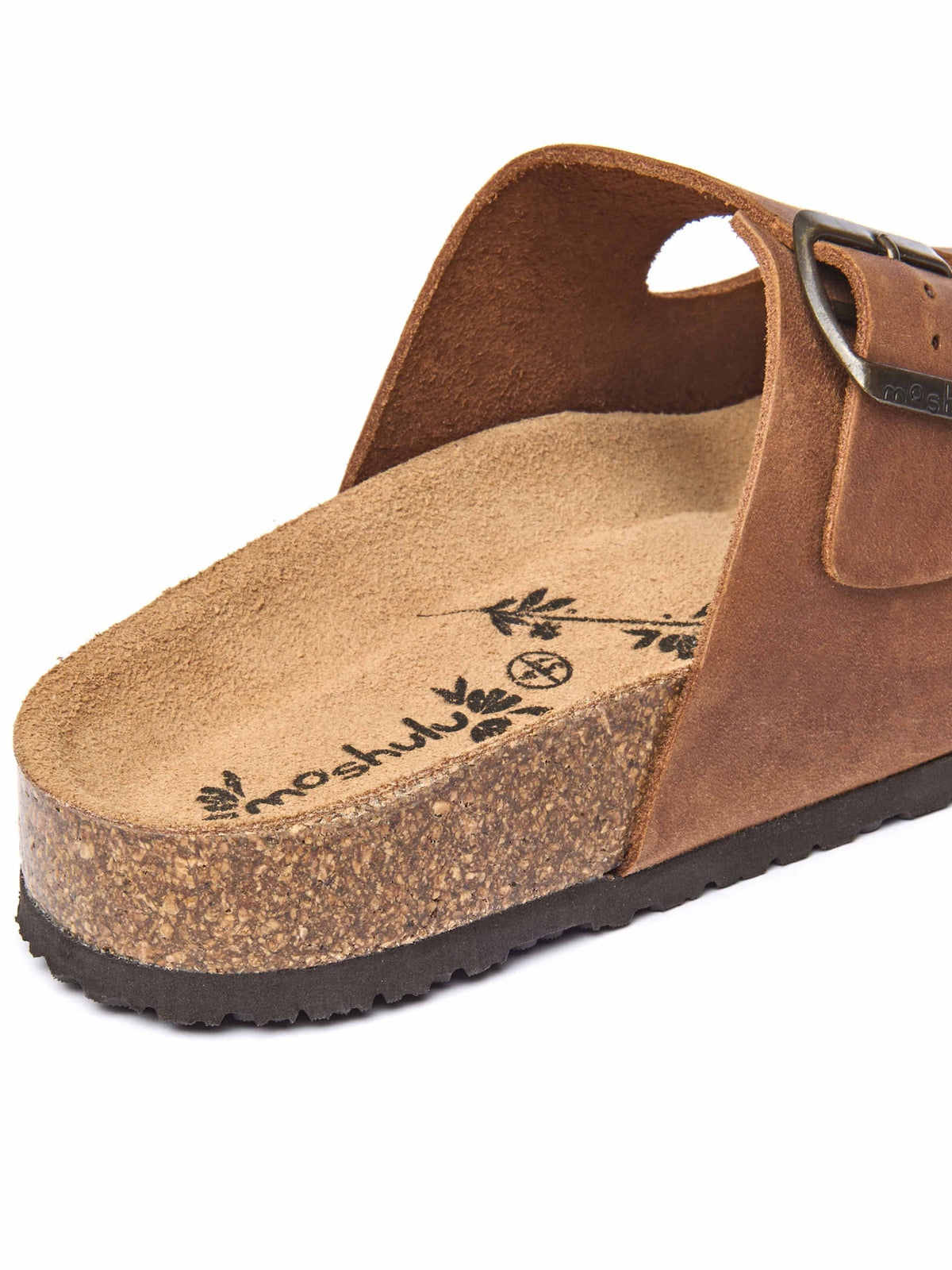 Brown cork footbed mule sandals - BAVARIA WAXY TAN