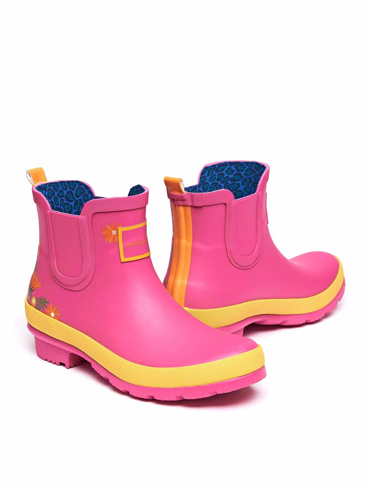 Pink Colourful short wellies - PUDDLE FUCHSIA PINK FLORAL