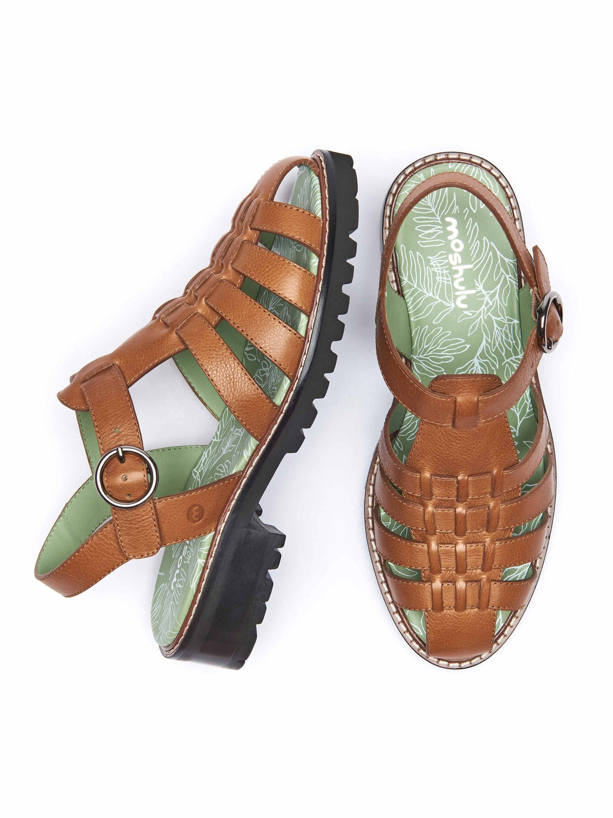 Brown leather strappy fisherman sandals - KYNANCE TAN