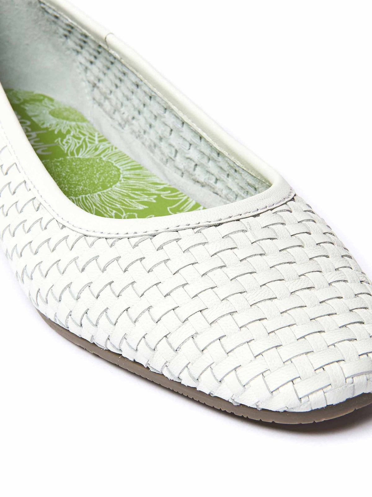 White Woven leather ballet pumps - SWANPOOL WHITE