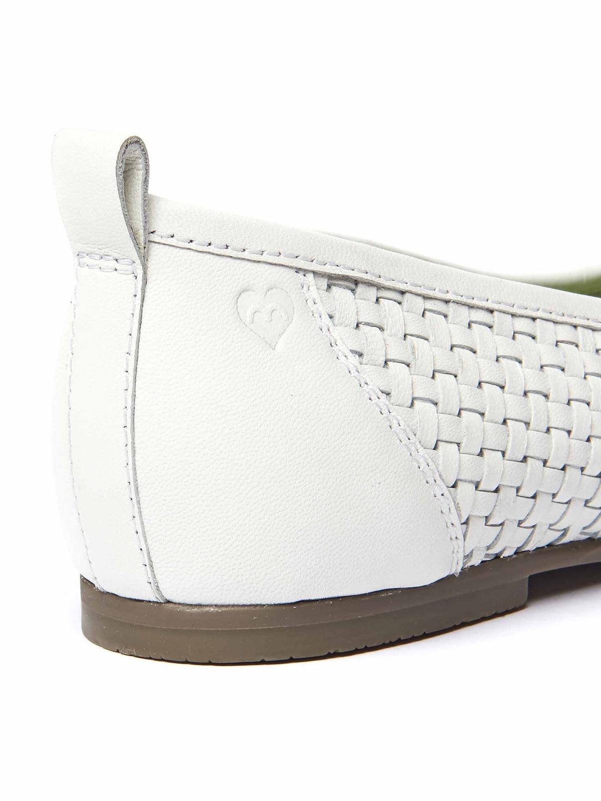 White Woven leather ballet pumps - SWANPOOL WHITE