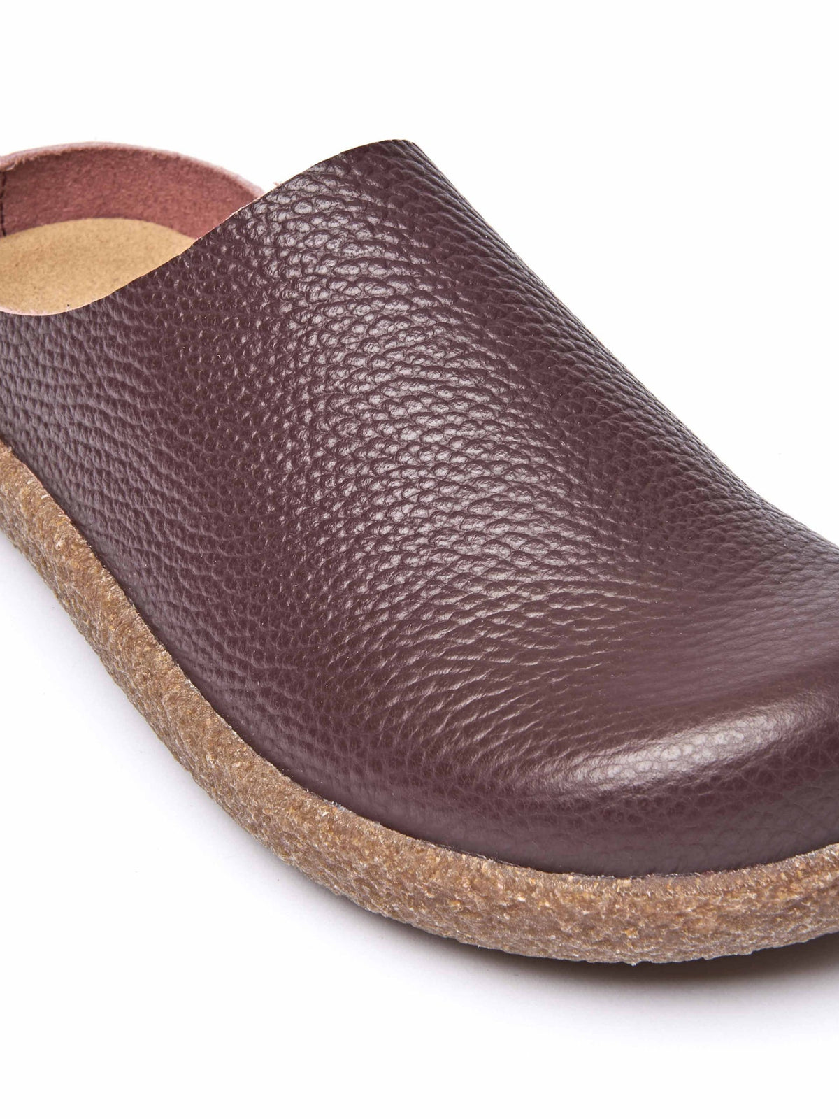 Red extra cushioned leather clogs - PEVENSEY MORELLO CHERRY
