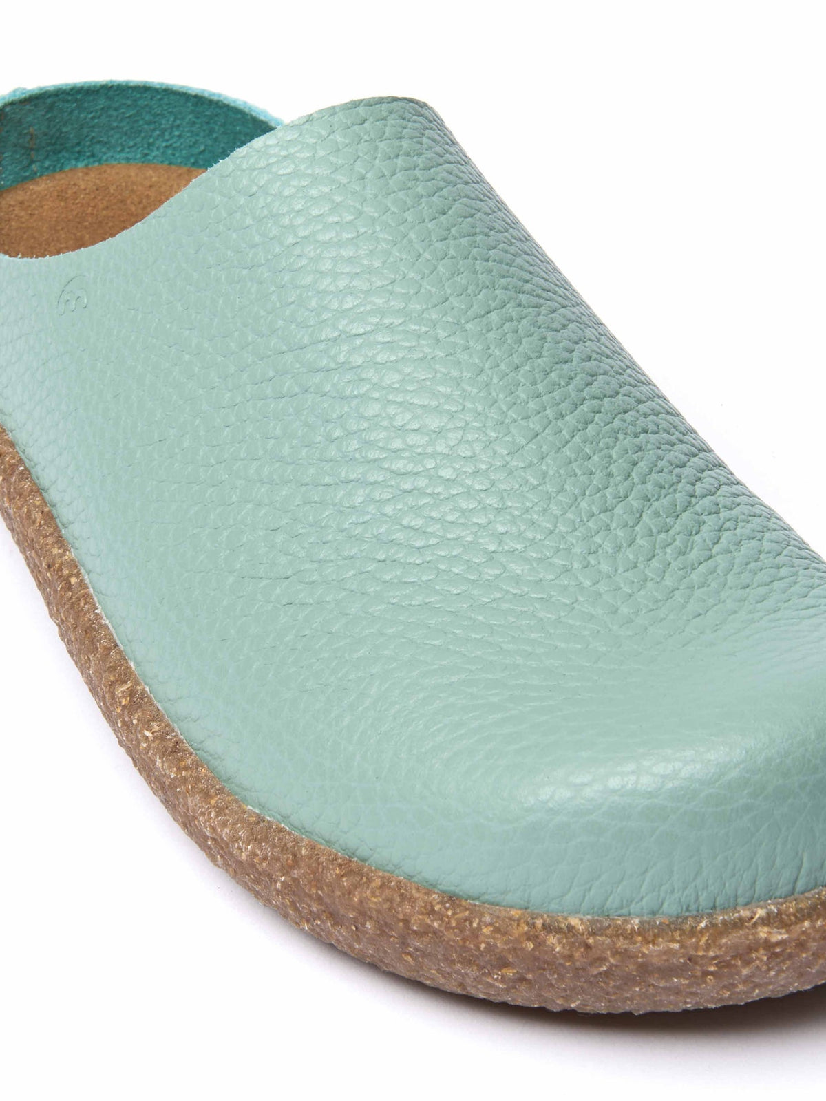 Green extra cushioned leather clogs - PEVENSEY SEA MIST LEATHER
