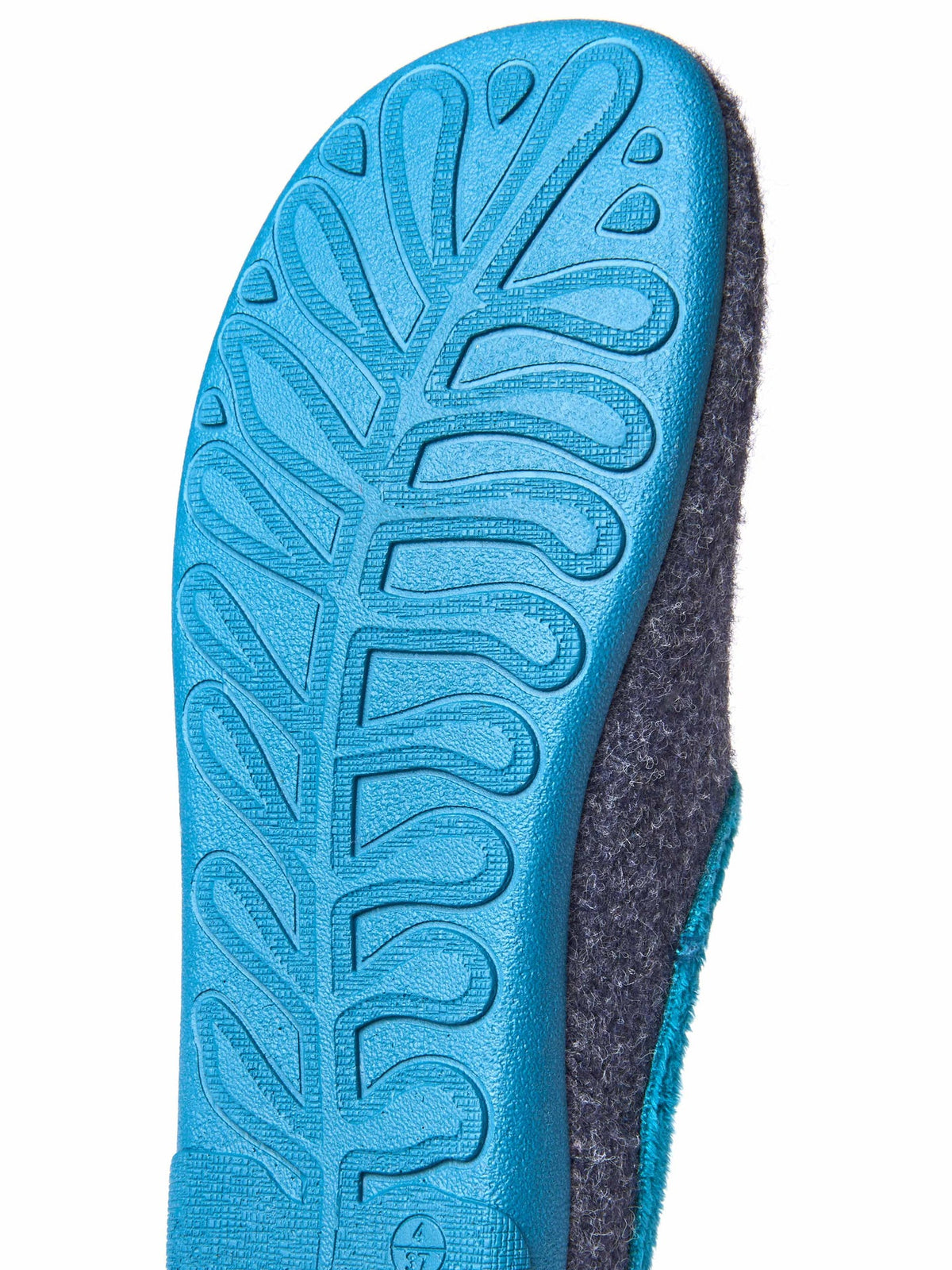 Blue ladies' felted heel cup slippers - GELENA INDIGO