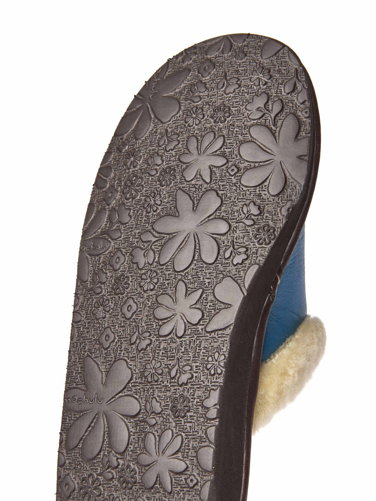 Blue classic leather mule slippers - ADELE 2 CAPRI BLUE
