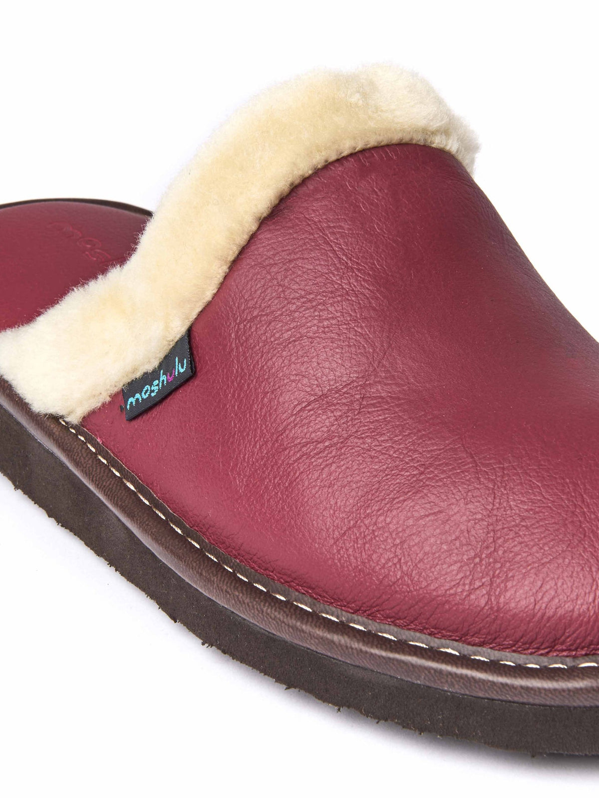 Red classic leather mule slippers - ADELE 2 LIPSTICK RED