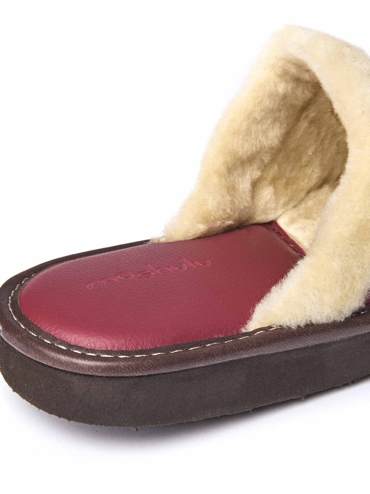 Red classic leather mule slippers - ADELE 2 LIPSTICK RED
