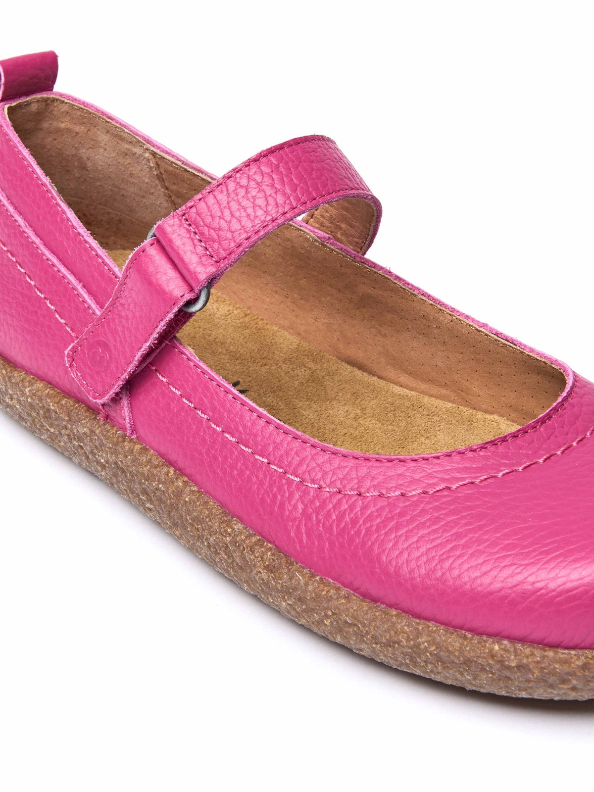 Pink leather Mary Jane clog shoes - PEPPERCOMBE FUCHSIA PINK