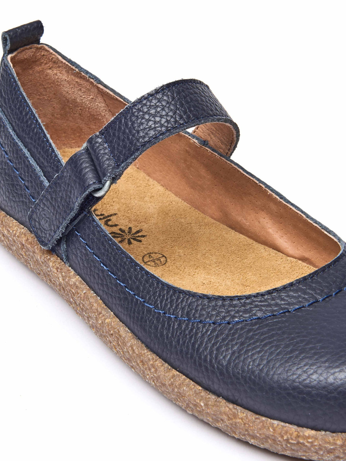 Blue leather Mary Jane clog shoes - PEPPERCOMBE INDIGO