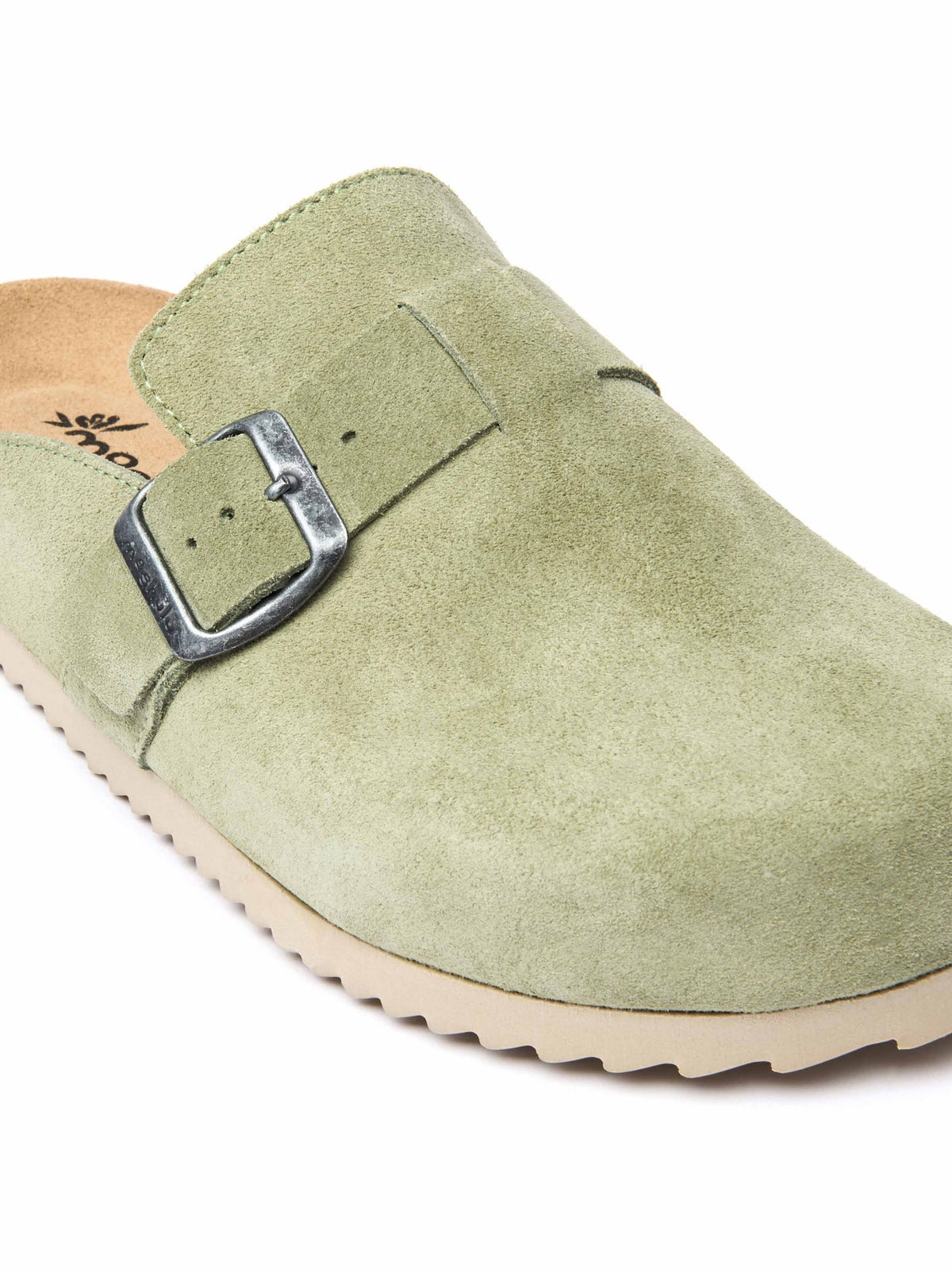 Green suede cork footbed clogs - TULIPA 2 SAGE GREEN SUEDE