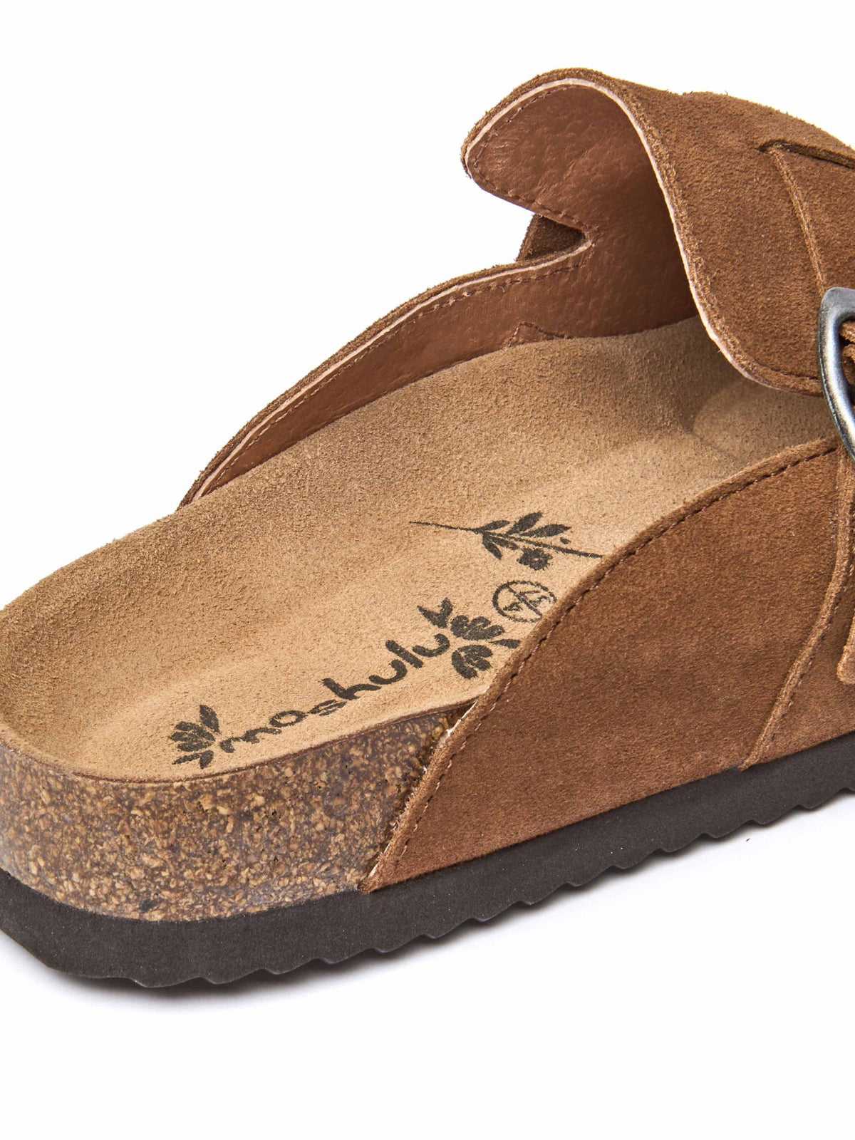 Brown suede cork footbed clogs - TULIPA 2 TAN