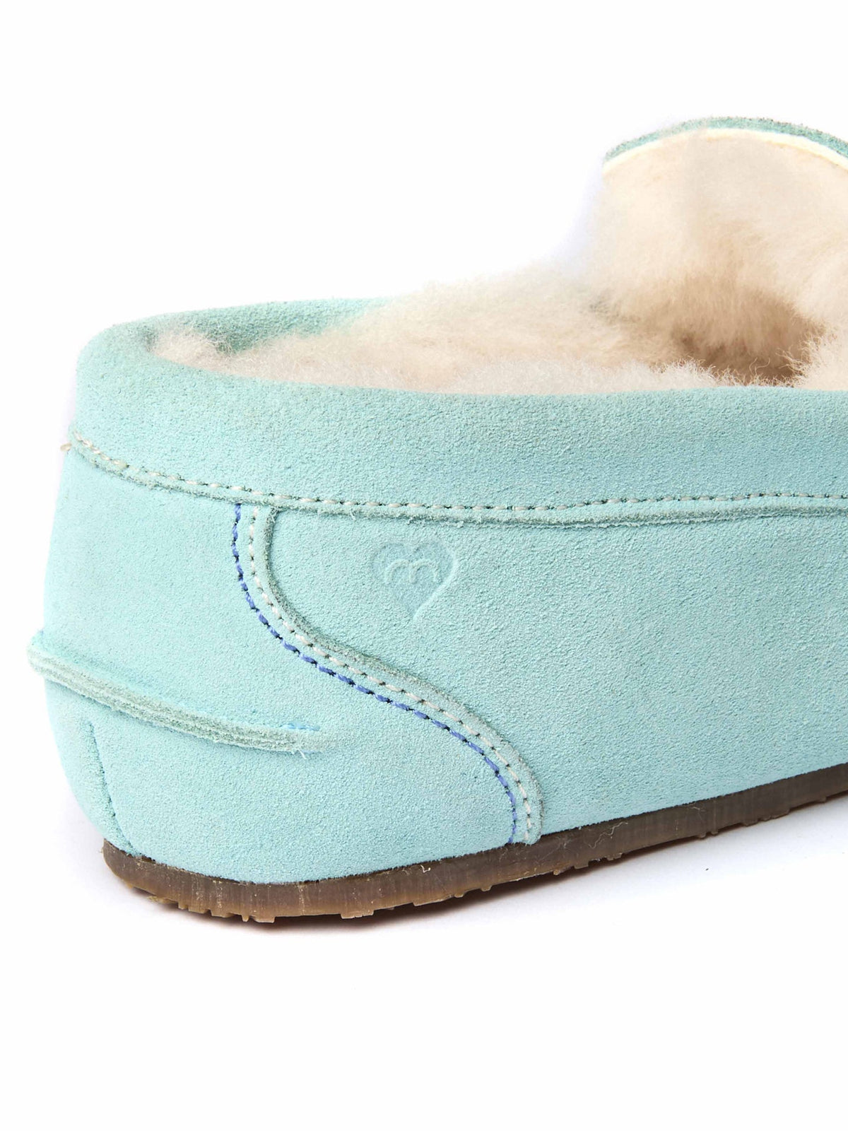 Blue suede moccasin sheepskin slippers - JOCUND GLACIER BLUE