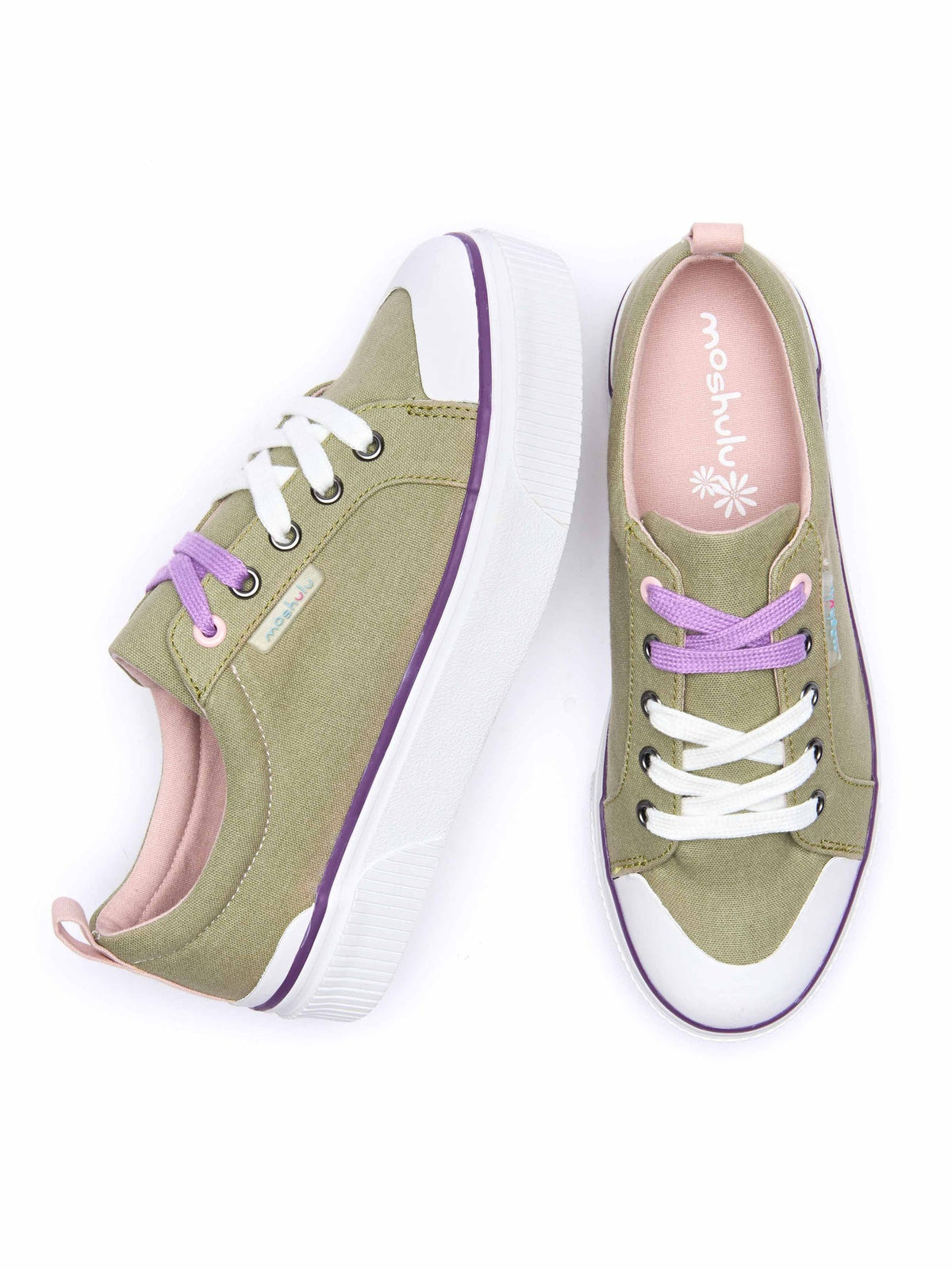 Green chunky canvas trainers - LEVAN SAGE GREEN