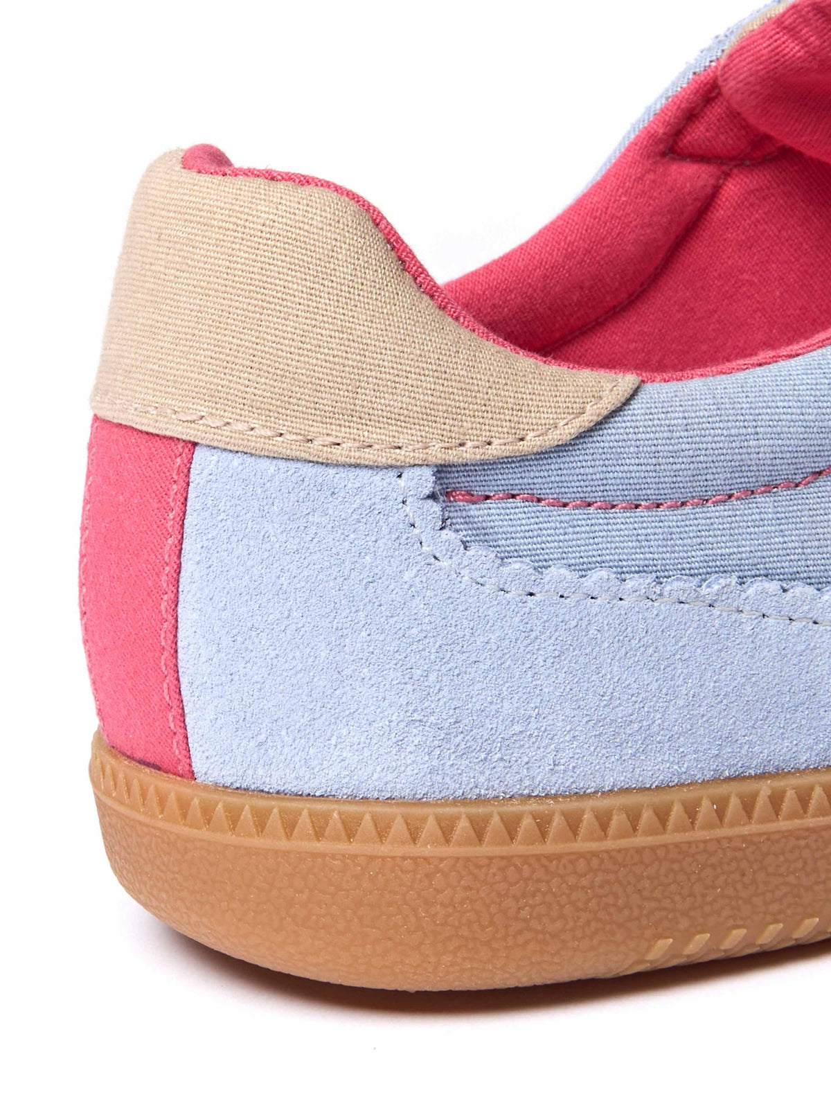 Blue sporty lace up trainers - MARGOT CORNFLOWER BLUE/ECRU BEIGE