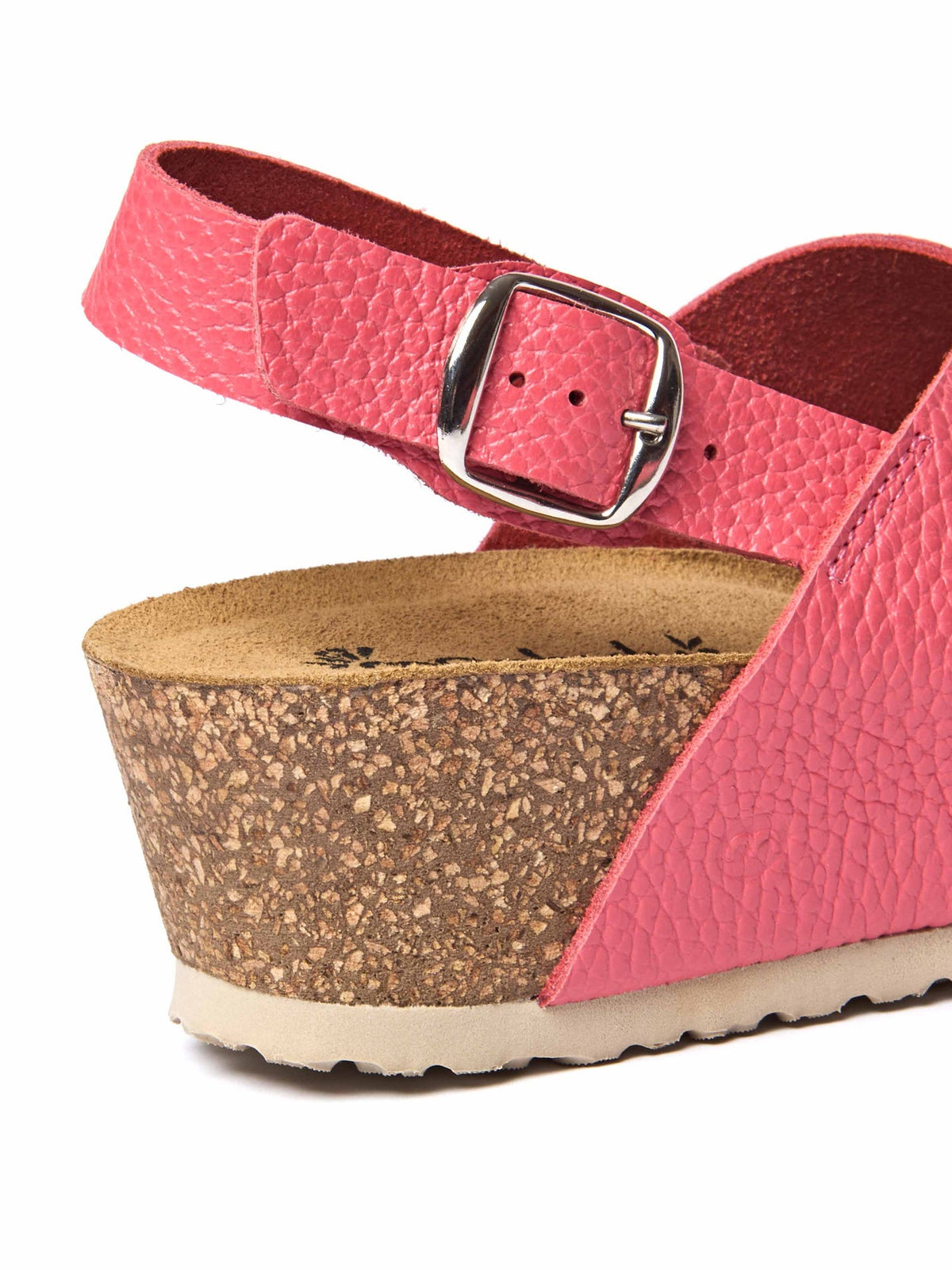 Pink slingback cork wedge sandals - HARLYN CORAL PINK LEATHER