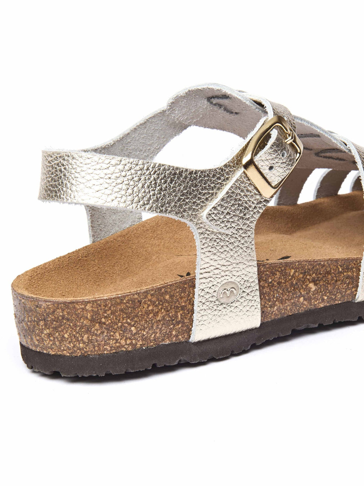 Metallic leather fisherman cork sandals - YARMER GILT METALLIC