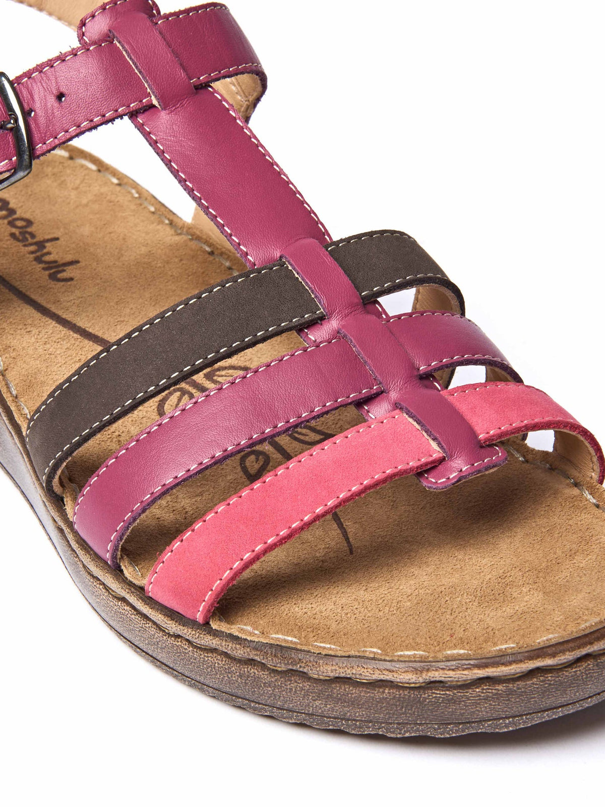 Pink platform wedge strappy sandals - PARADAS FUCHSIA PINK MULTI LEATHER