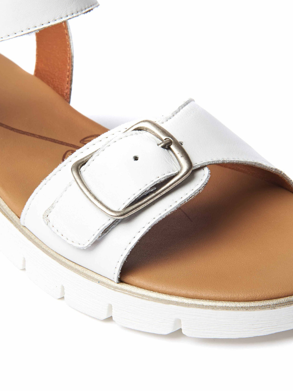 White cushioned slingback city sandals - PHILLY WHITE LEATHER