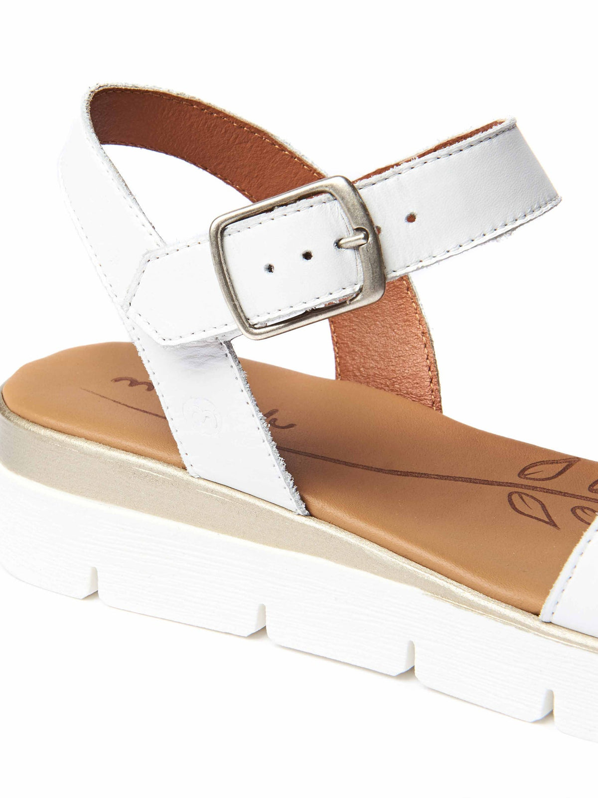 White cushioned slingback city sandals - PHILLY WHITE LEATHER