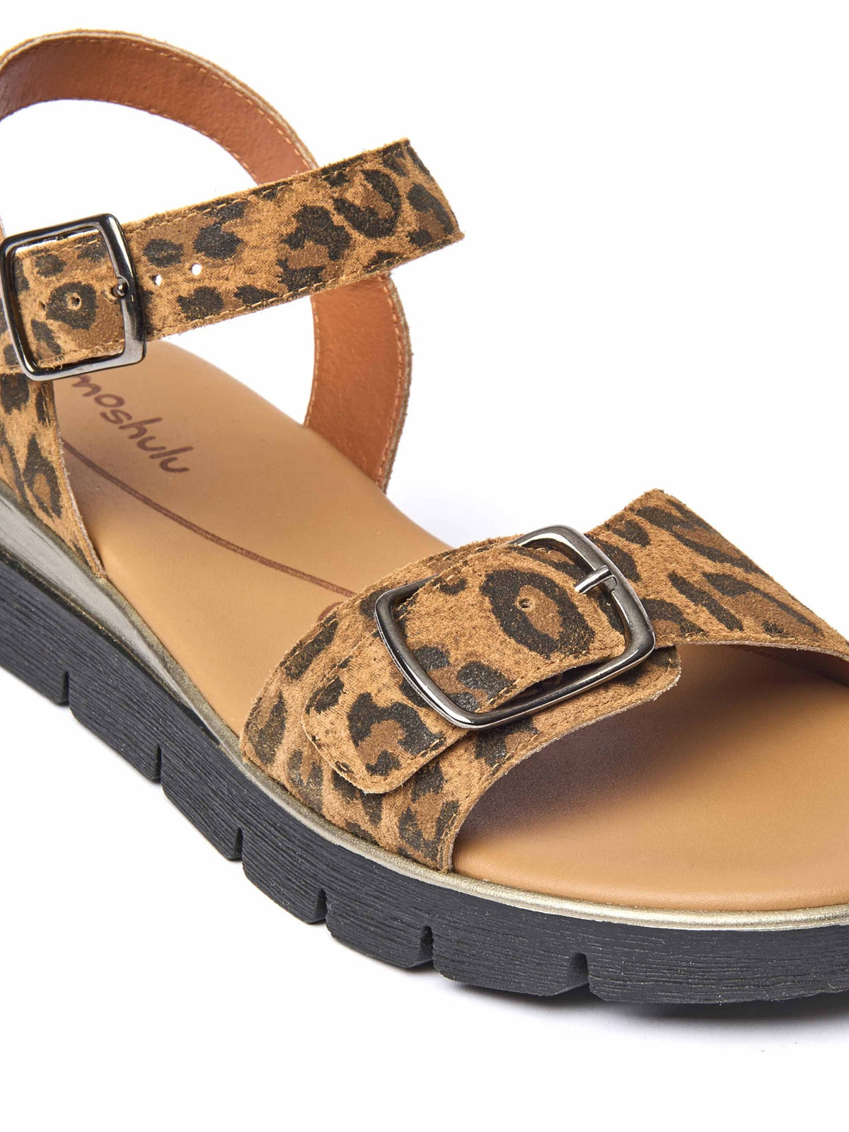 Brown cushioned slingback city sandals - PHILLY LEOPARD PRINT
