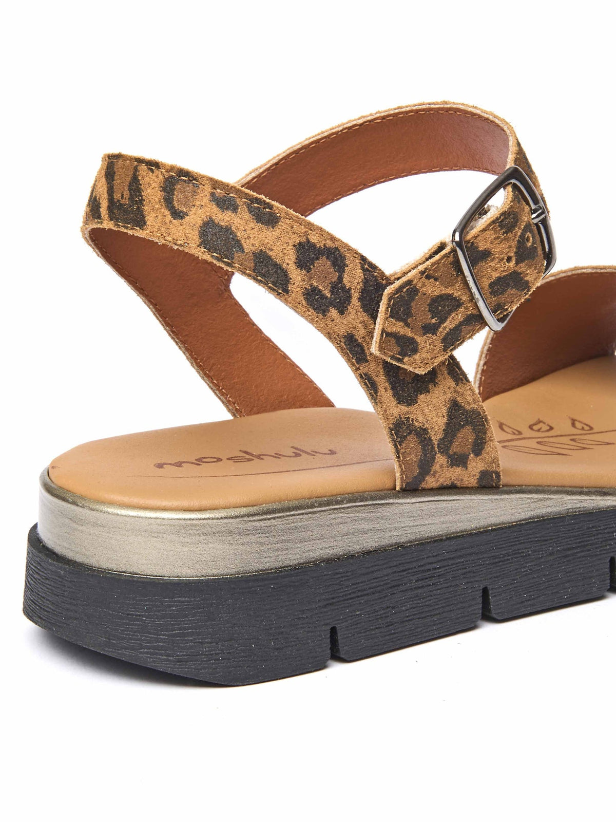 Brown cushioned slingback city sandals - PHILLY LEOPARD PRINT