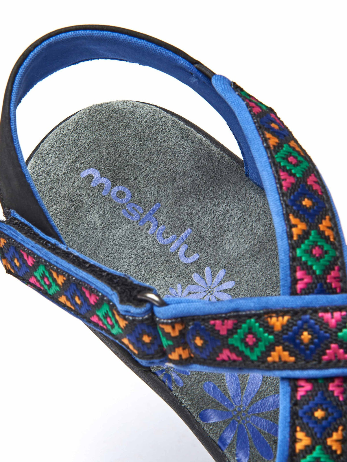 Black Adjustable textile & nubuck activity sandals - TEIGN BLACK MULTI