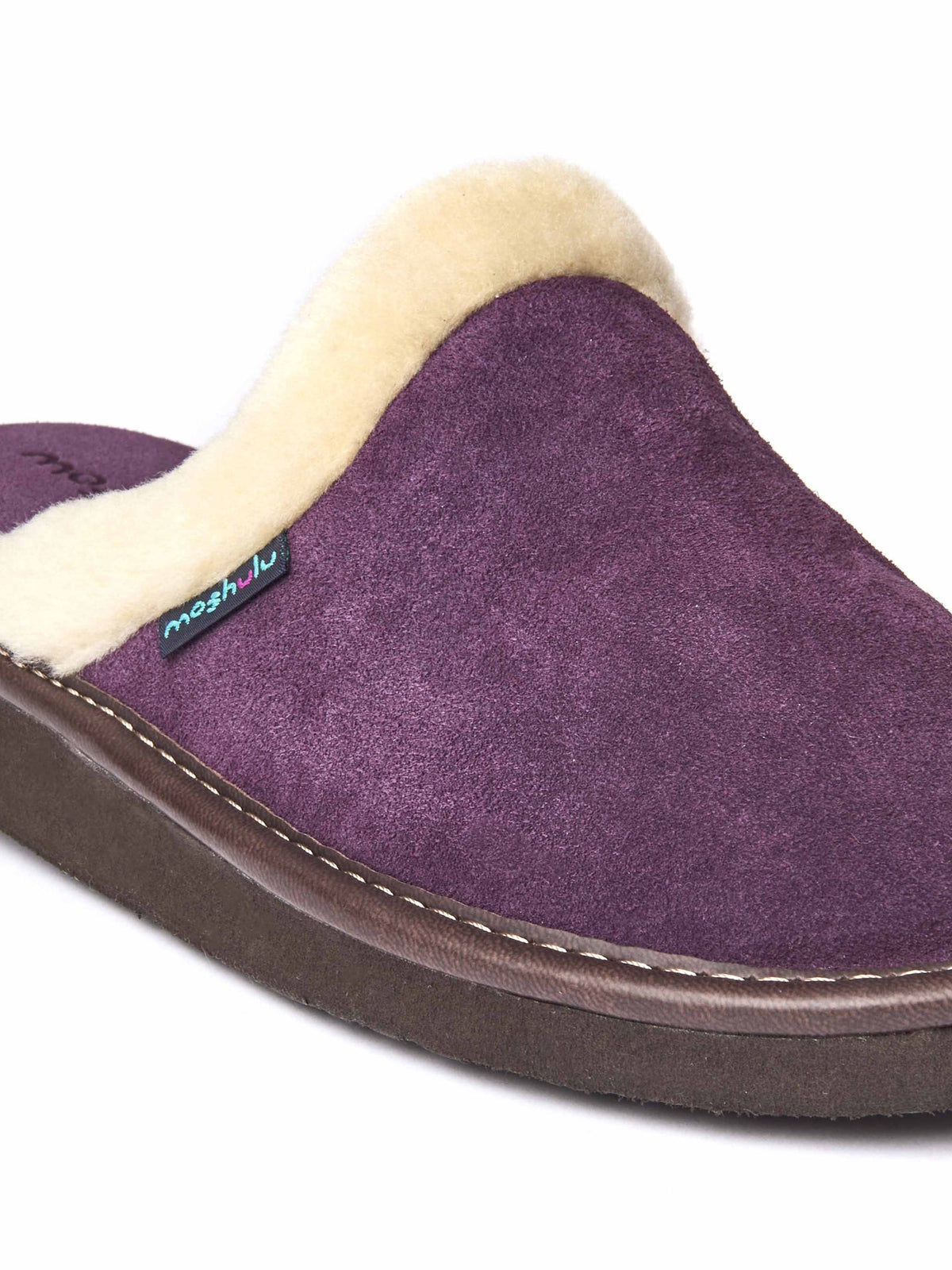 Purple classic suede mule slippers - VITORIA DEEP VIOLET