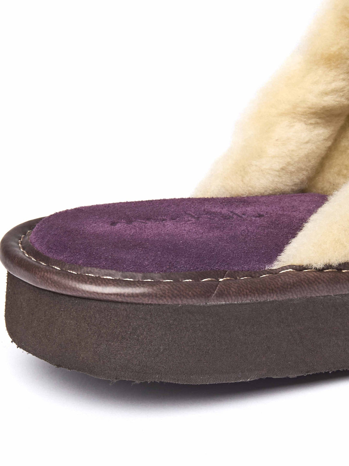 Purple classic suede mule slippers - VITORIA DEEP VIOLET