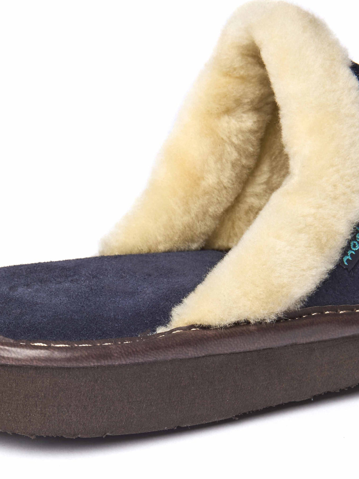 Blue classic suede mule slippers - VITORIA NAVY