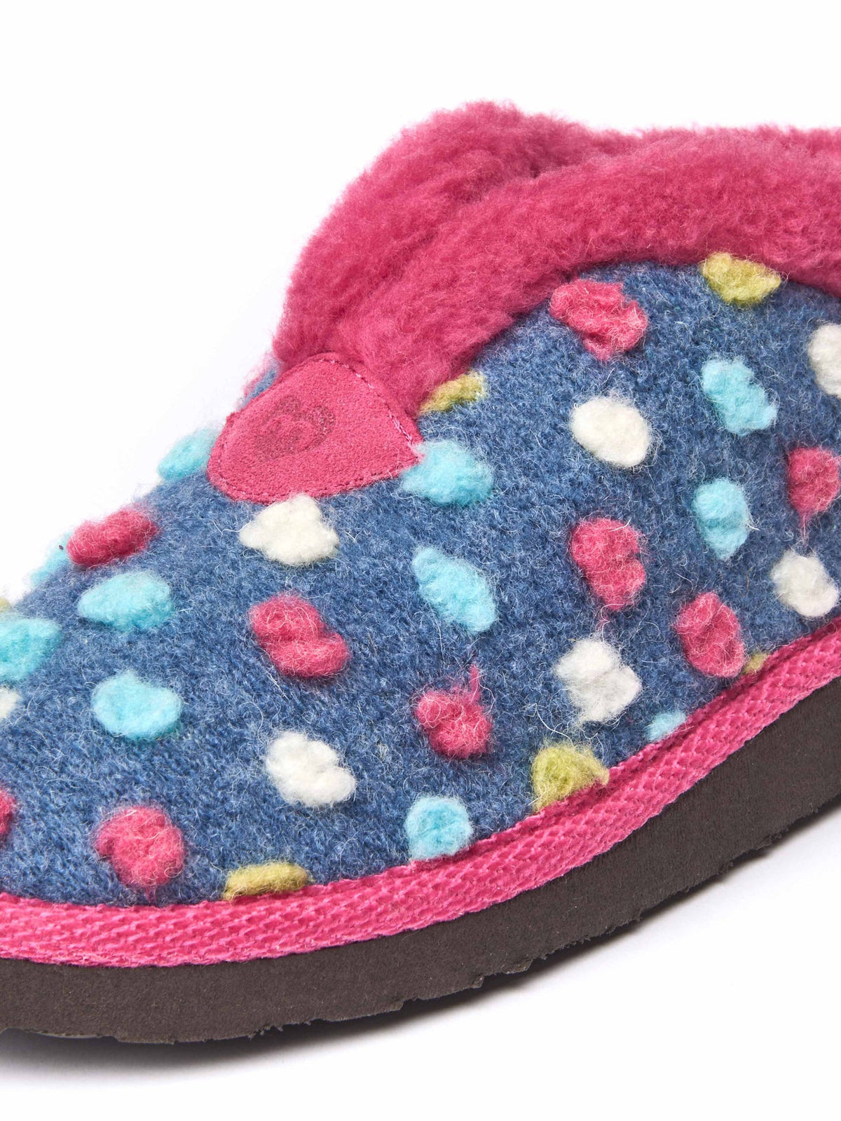 Blue short spotty bootie slippers - BO DENIM
