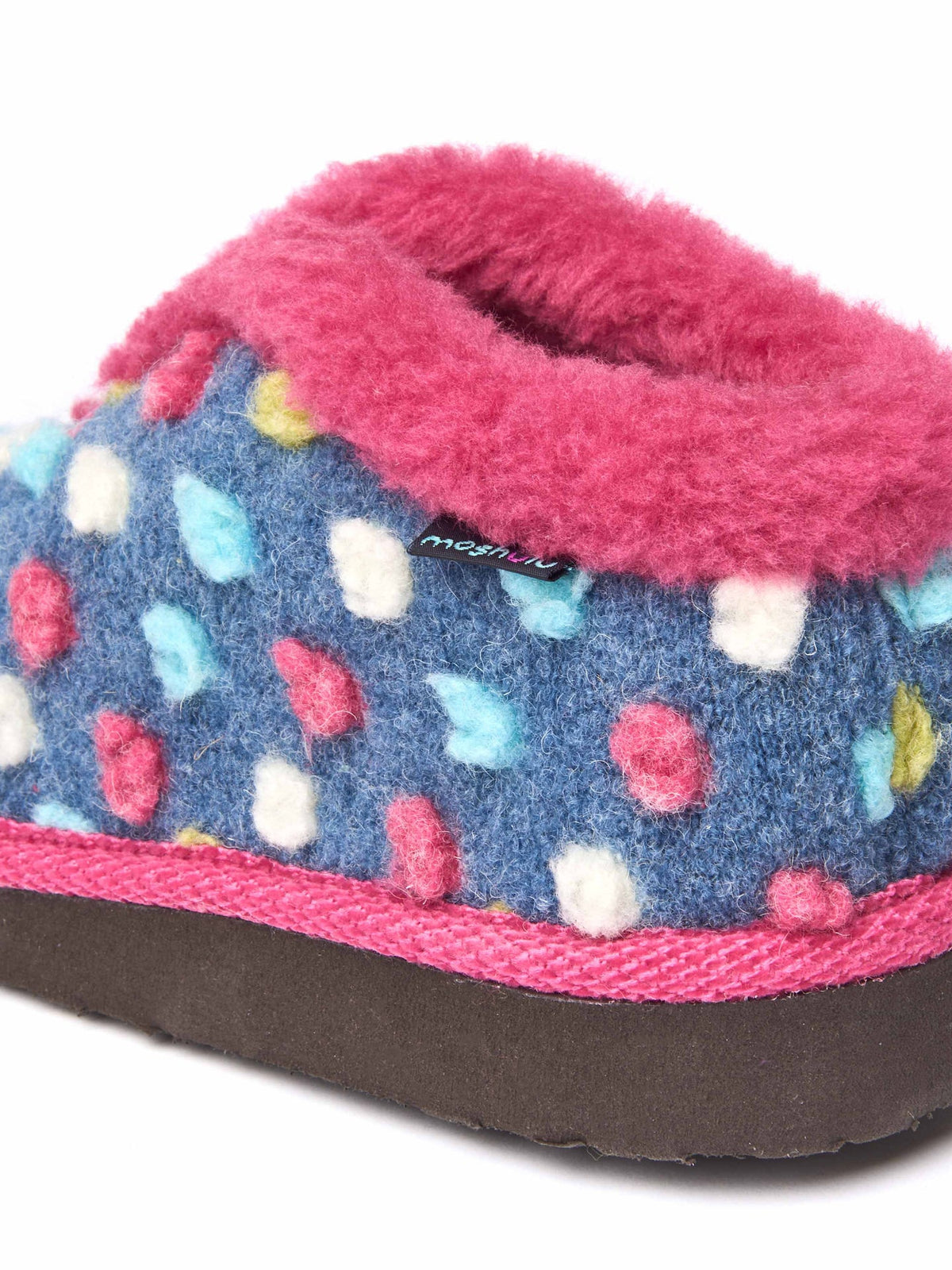 Blue short spotty bootie slippers - BO DENIM