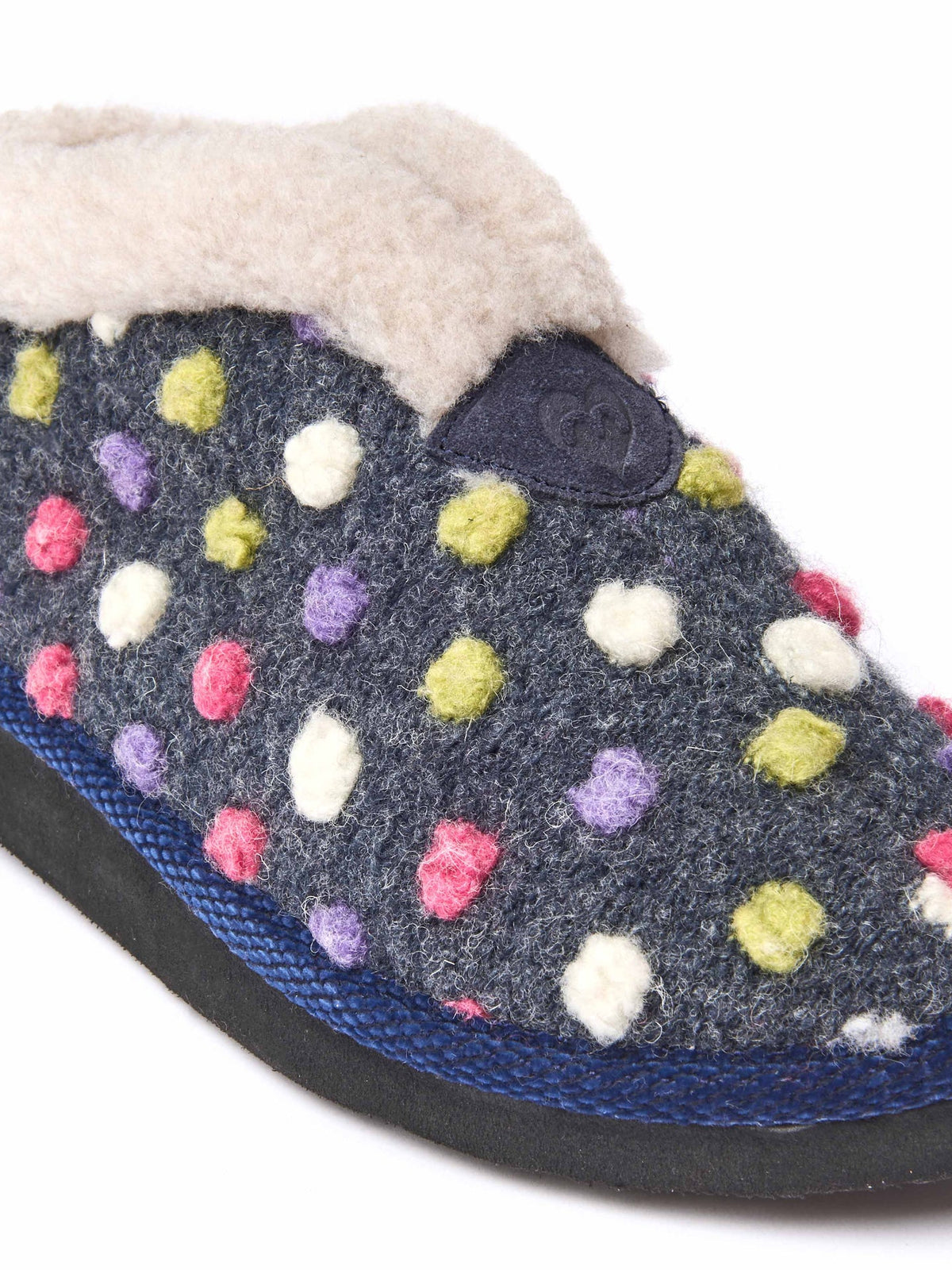 Blue short spotty bootie slippers - BO INDIGO